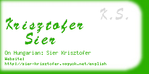 krisztofer sier business card